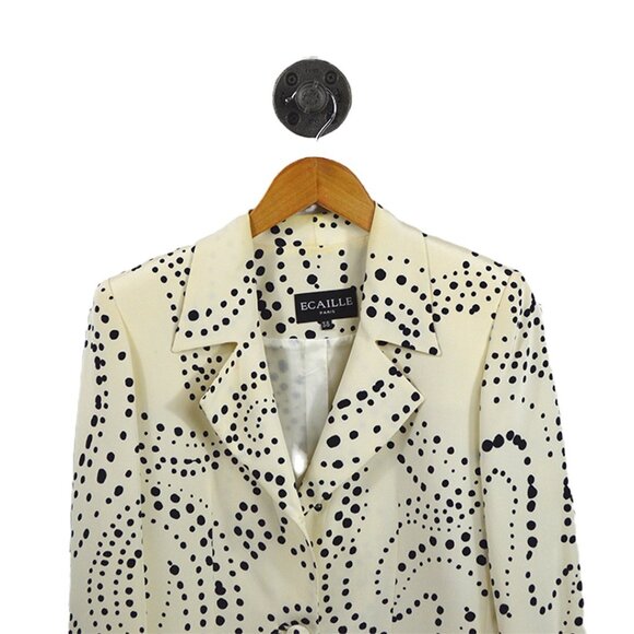 Ecaille Paris Polka Dot Silk Print Blazer #174-25 - Picture 2 of 3
